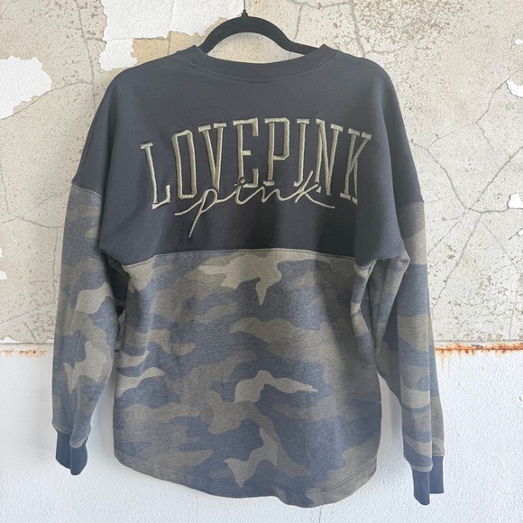 Victoria's Secret PINK Tops - Victorias Secret PINK Sweatshirt Camo Colorblock Oversized Crewneck Y2K Women XS